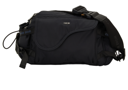 Saddle Belt Bag, &pound;1,100, Handbags, Black, Nylon, Front view
